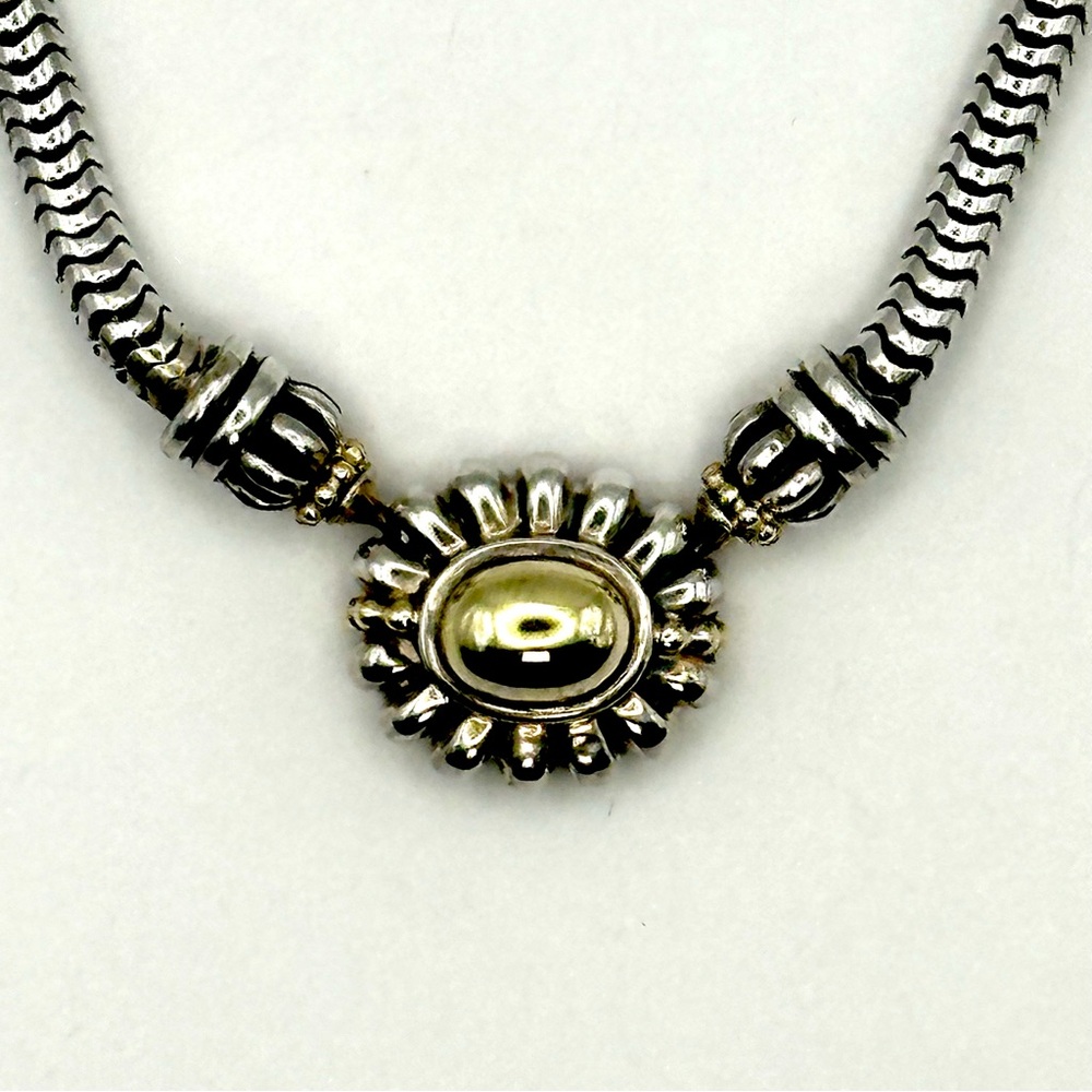 Lagos Caviar Sterling & 18 Kt Gold Necklace - Picture 3 of 9